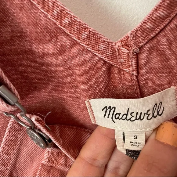 Madewell Dust Rose Pink Denim Overalls - Picture 2 of 5